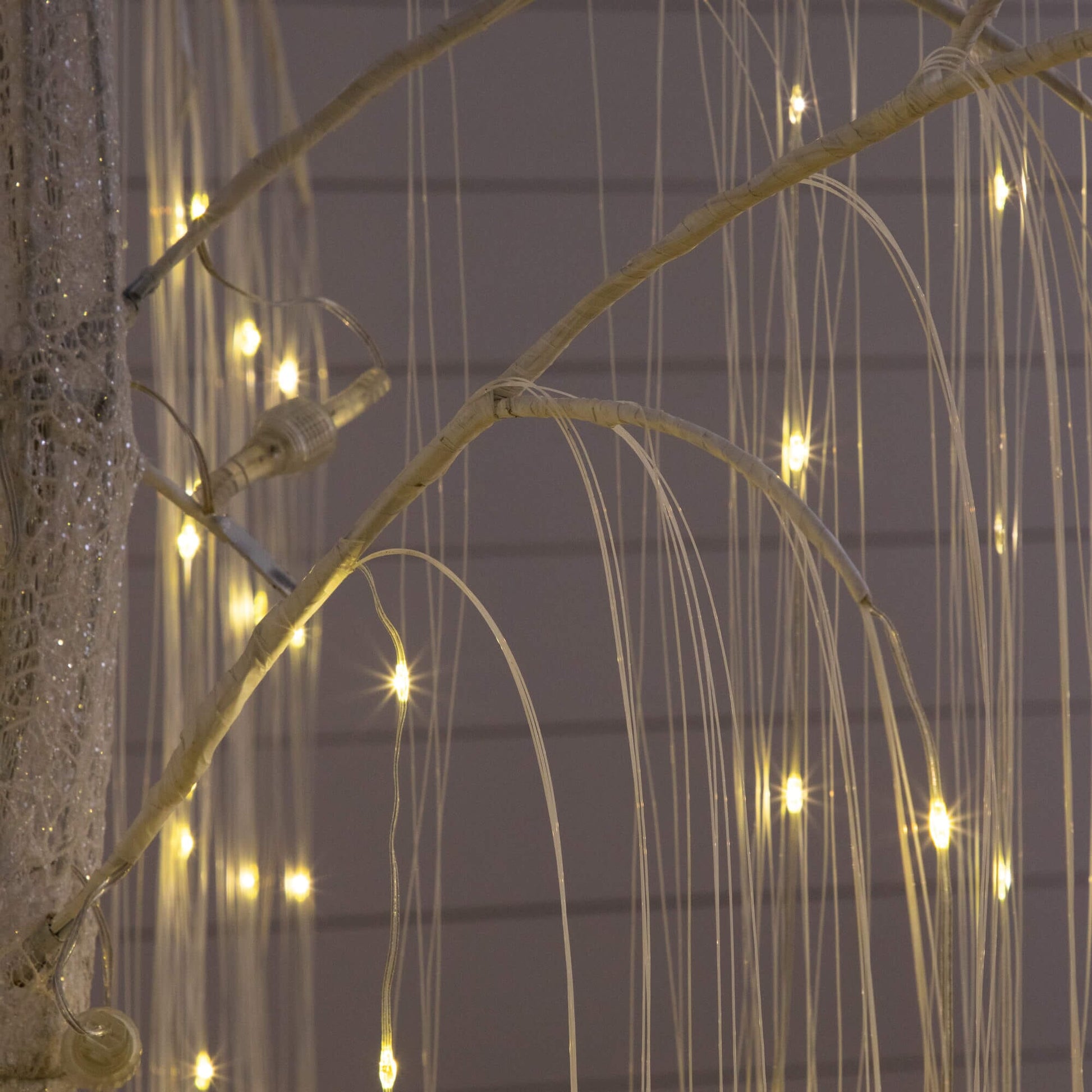 7' Pre-Lit Artificial White Willow Christmas Tree by Nearly Natural with 400 Cool White LEDs on Tampa Home & Garden Store