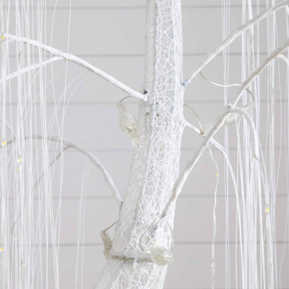 7 ft Nearly Natural white willow pre-lit artificial Christmas tree with 400 cool white LEDs on Tampa Home & Garden Store