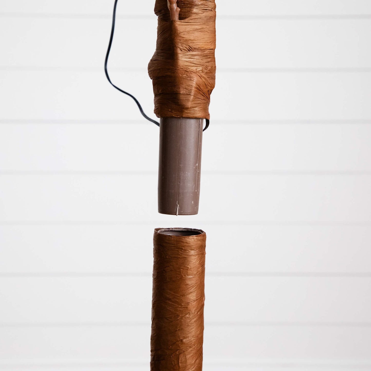 7' Nearly Natural pre-lit Autumn Weeping Maple tree trunk wrapped in brown tape with cord on Tampa Home & Garden Store