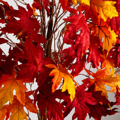 7' Pre-Lit Autumn Weeping Maple tree with 450 warm white LEDs red orange leaves Nearly Natural on Tampa Home & Garden Store
