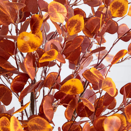 7' Grand Autumn Eucalyptus Tree with orange leaves and 420 warm white LEDs on Tampa Home & Garden Store