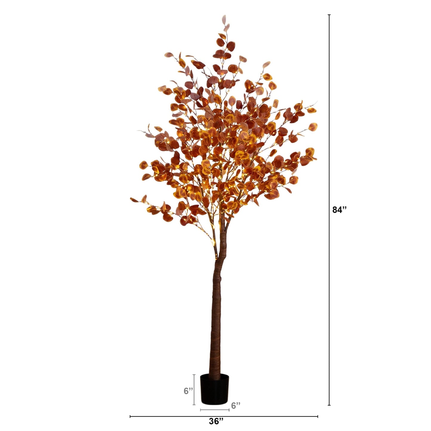 7ft Nearly Natural eucalyptus artificial tree with 420 warm white LED lights in planter on Tampa Home & Garden Store