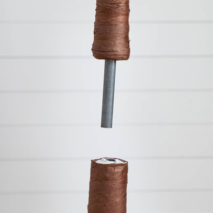 7' Grand Autumn Eucalyptus artificial tree trunk with brown wrap around a metal stake on Tampa Home & Garden Store