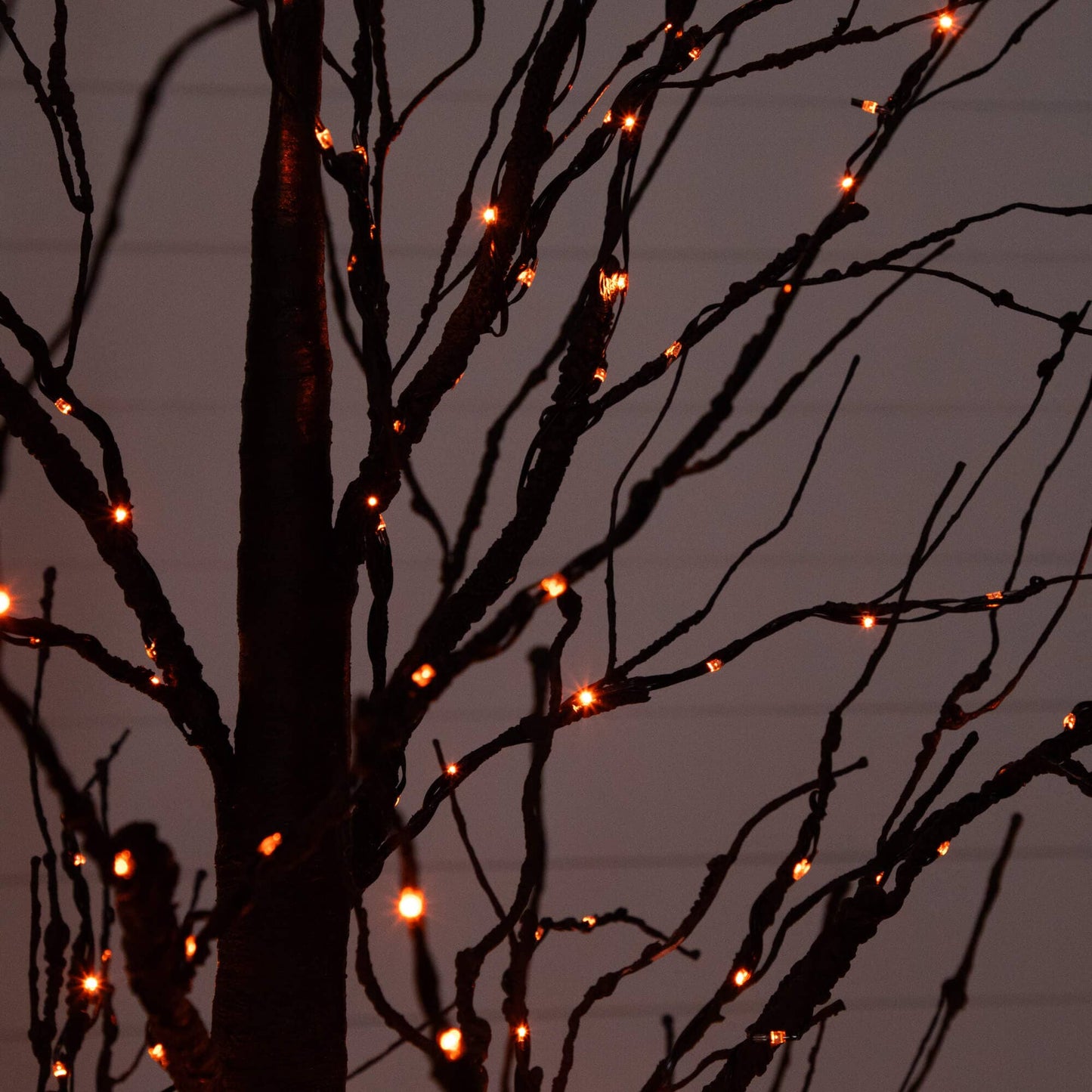 7' Pre-Lit Halloween Black Twig Artificial Tree with 390 orange & purple LEDs by Nearly Natural on Tampa Home & Garden Store