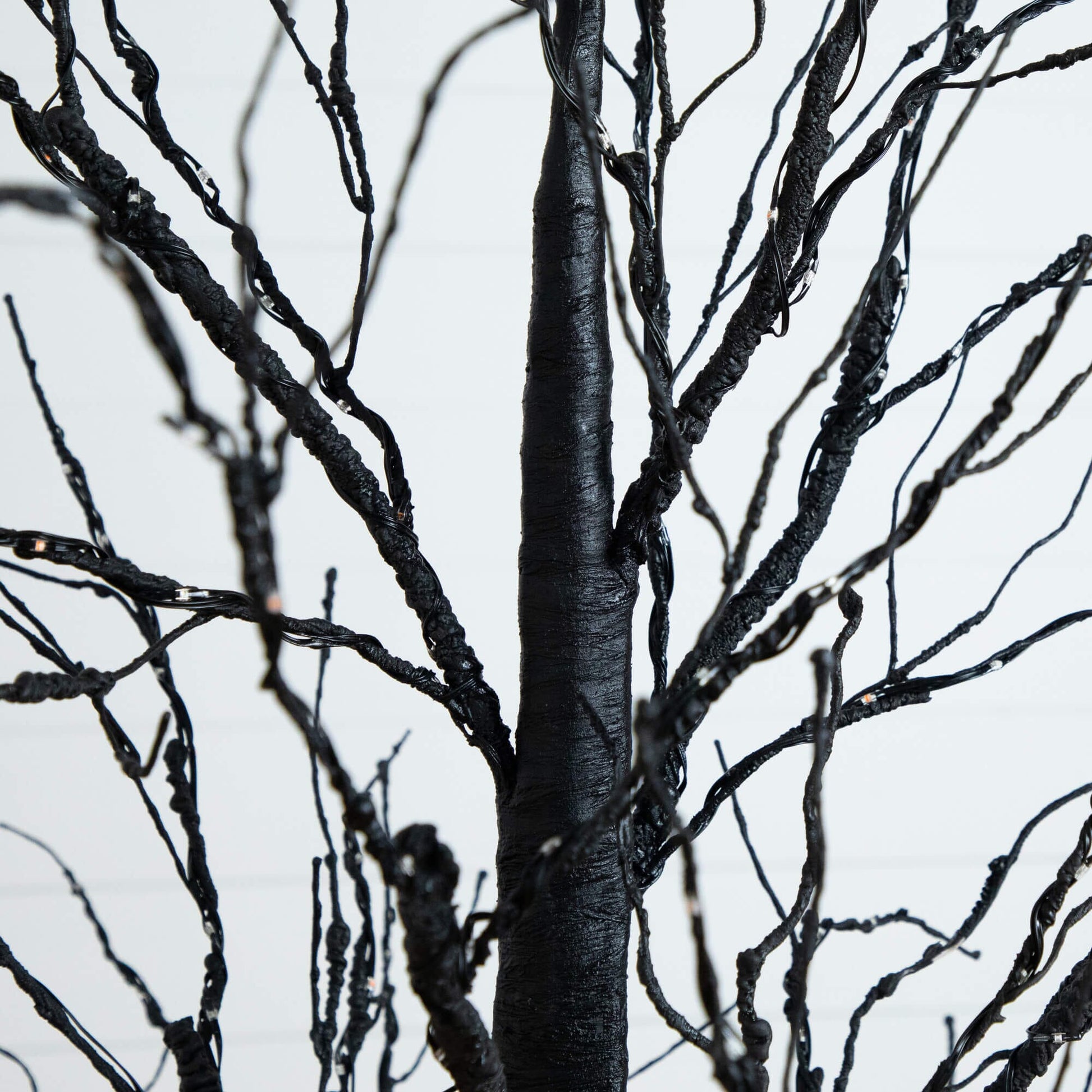 7 ft Black Twig Pre-Lit Halloween Tree with 390 orange and purple LEDs by Nearly Natural on Tampa Home & Garden Store
