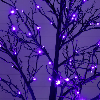 7' Black Twig Artificial Halloween Tree by Nearly Natural with 180 orange and purple LEDs on Tampa Home & Garden Store