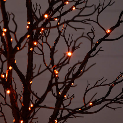 7ft Pre-Lit Halloween Minimalist Twig Tree with 400 orange & purple LEDs Nearly Natural on Tampa Home & Garden Store