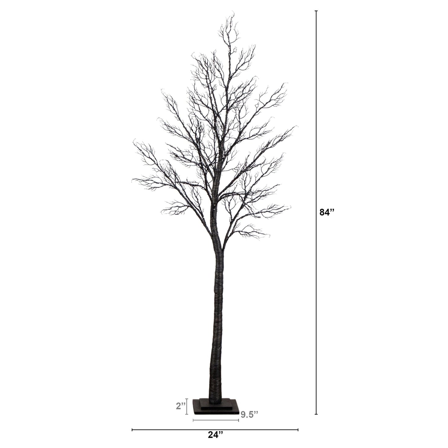 7 ft Nearly Natural pre-lit Halloween twig tree with 400 orange and purple LEDs, minimalist on Tampa Home & Garden Store