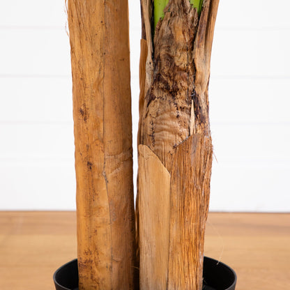 7' Triple Stalk Banana Tree UV Resistant artificial tree by Nearly Natural with brown trunks on Tampa Home & Garden Store