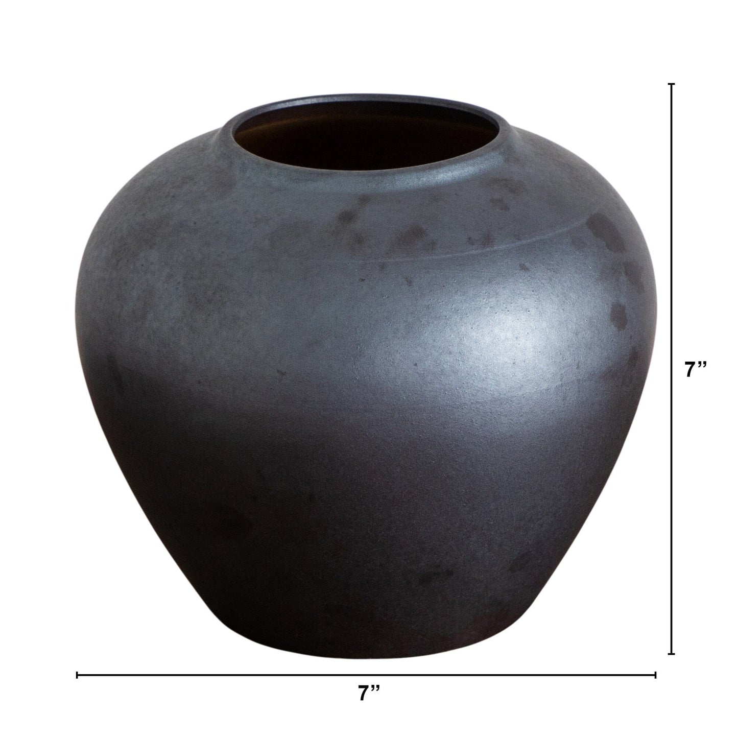 7" black round urn vase planter by Nearly Natural on Tampa Home & Garden Store