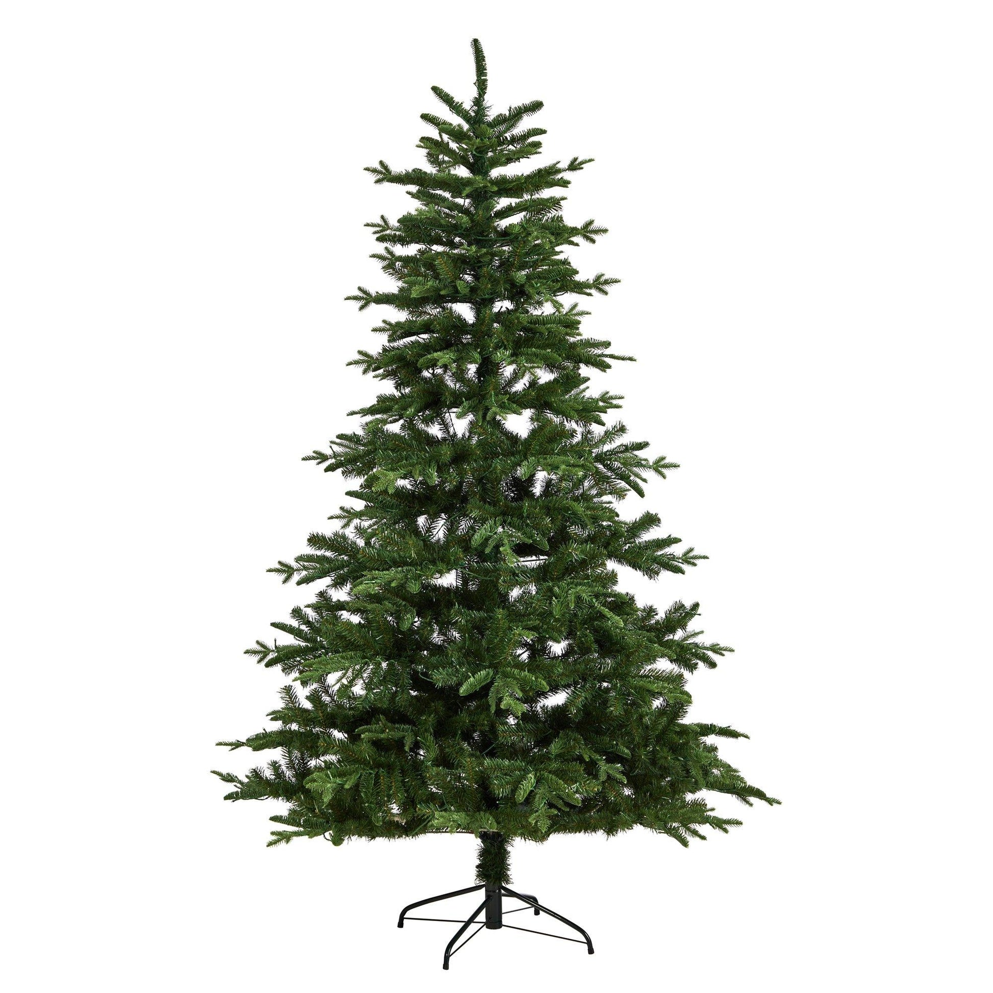 Christmas Tree Nearly Natural 7’ Montreal Spruce with 650 LED lights, 1575 bendable branches on Tampa Home & Garden Store
