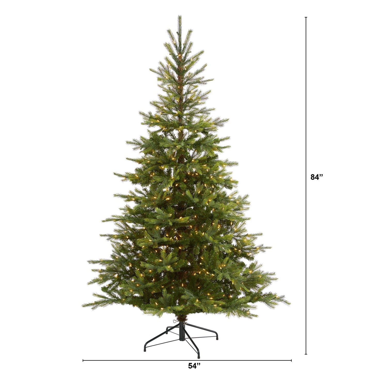 7ft Nearly Natural North Carolina Spruce artificial Christmas tree with 450 clear lights on Tampa Home & Garden Store