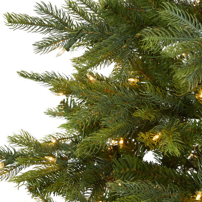 Nearly Natural 7ft North Carolina Spruce artificial Christmas tree with 450 clear lights on Tampa Home & Garden Store