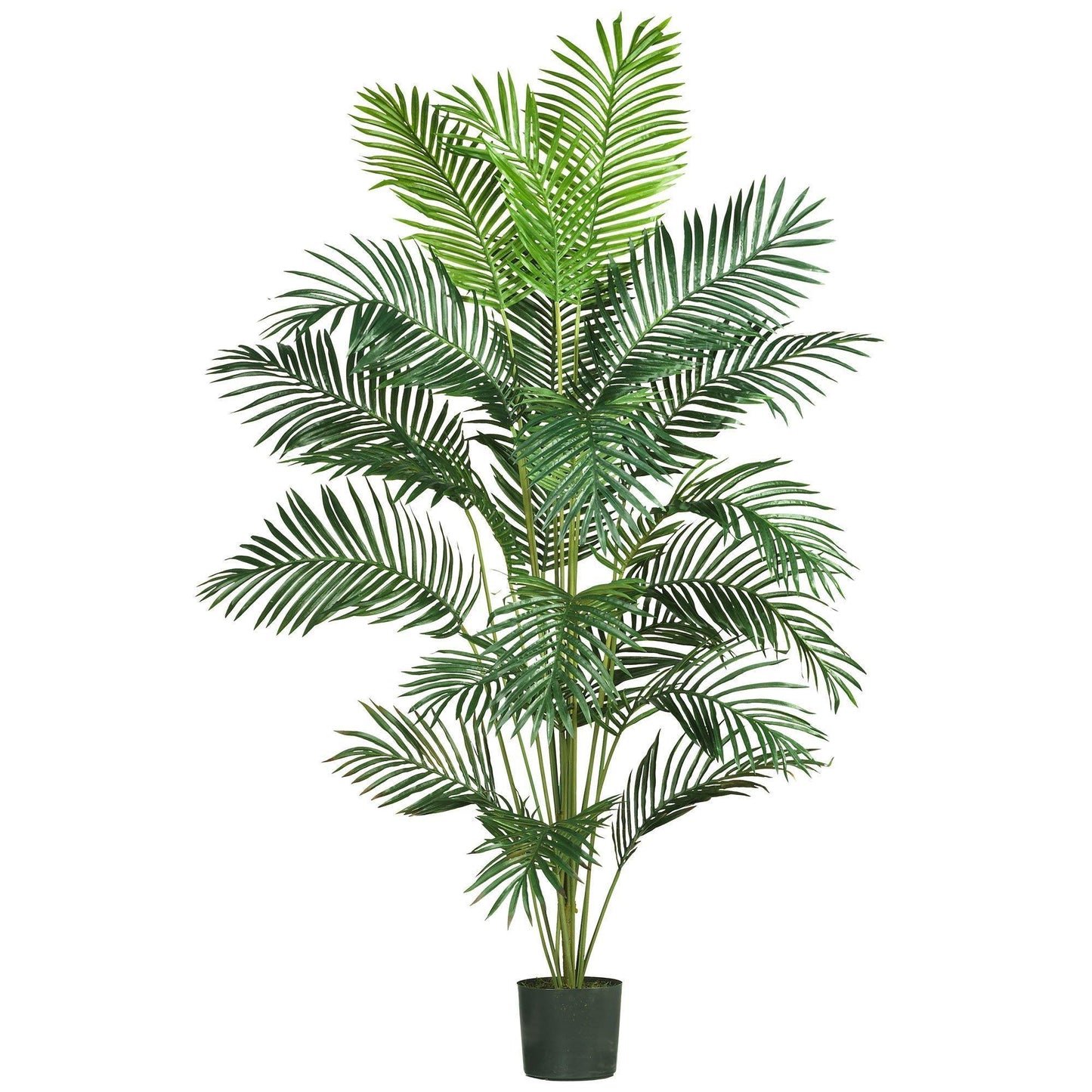 7' Paradise Palm artificial tree by Nearly Natural in a dark green planter on Tampa Home & Garden Store