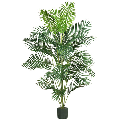 7' Paradise Palm artificial tree by Nearly Natural in a dark green planter on Tampa Home & Garden Store
