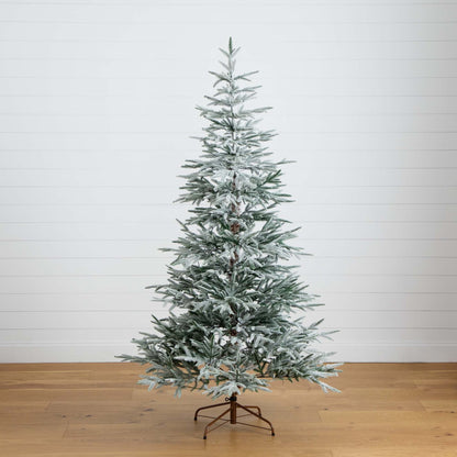 Artificial Flocked Fir Christmas Tree with Lights