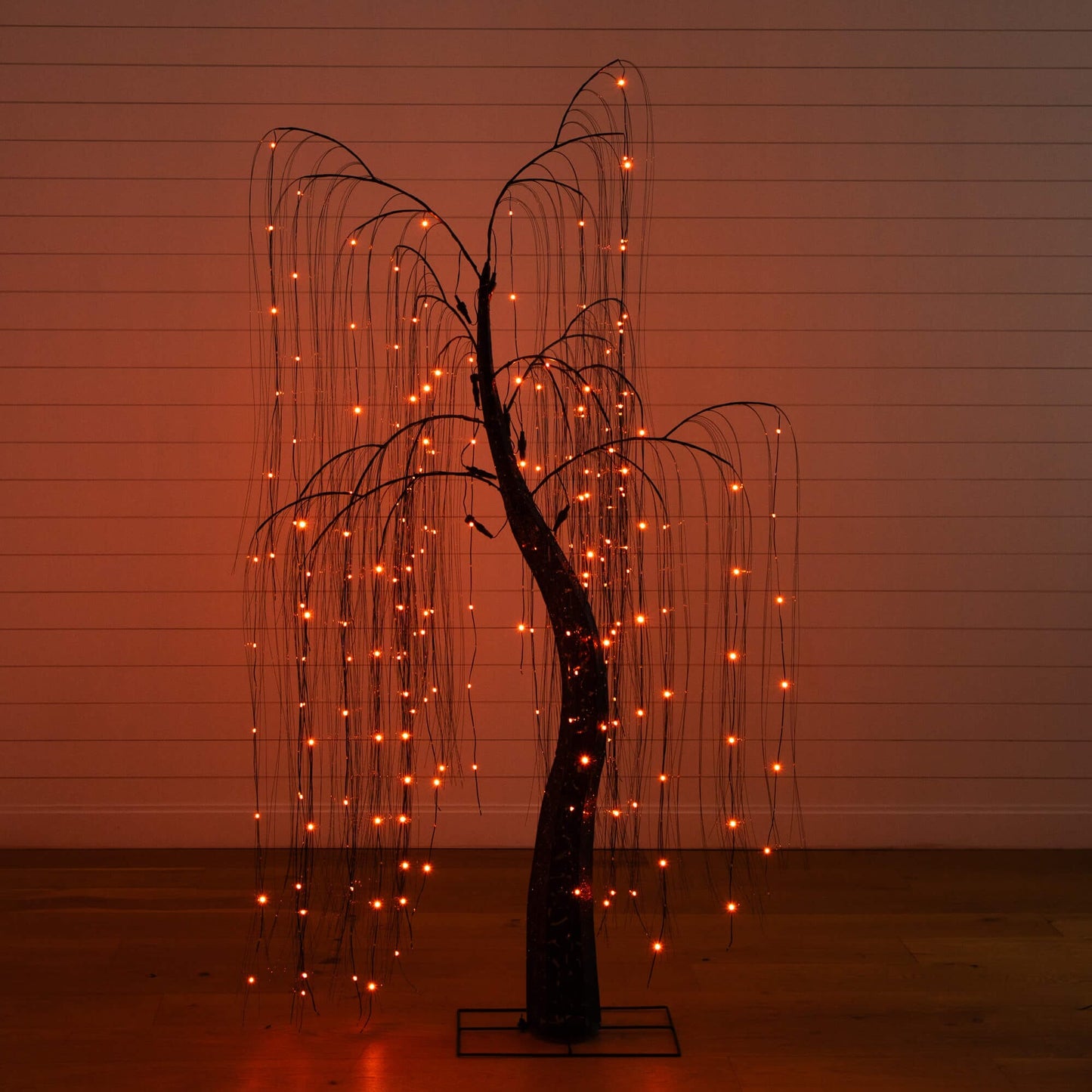 7' Pre-Lit Halloween Black Willow Tree with purple and orange LEDs on Tampa Home & Garden Store