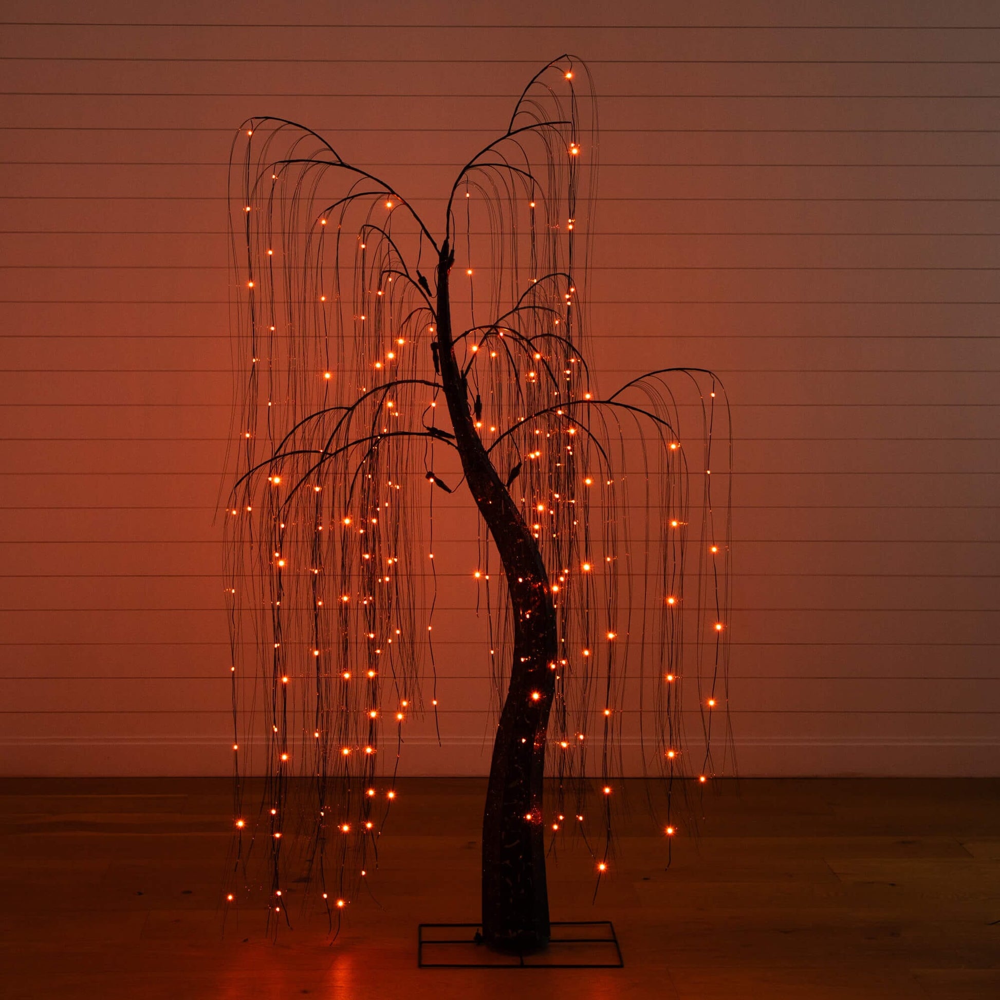 7' Pre-Lit Halloween Black Willow Tree with purple and orange LEDs on Tampa Home & Garden Store