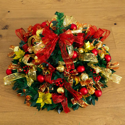 7' Pre-Lit Pop-Up Christmas Tree with red and gold ribbons and ornaments on Tampa Home & Garden Store
