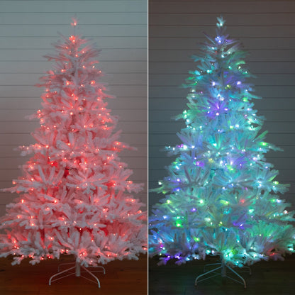 7Ft Artificial White Spruce Tree With 440 Lights