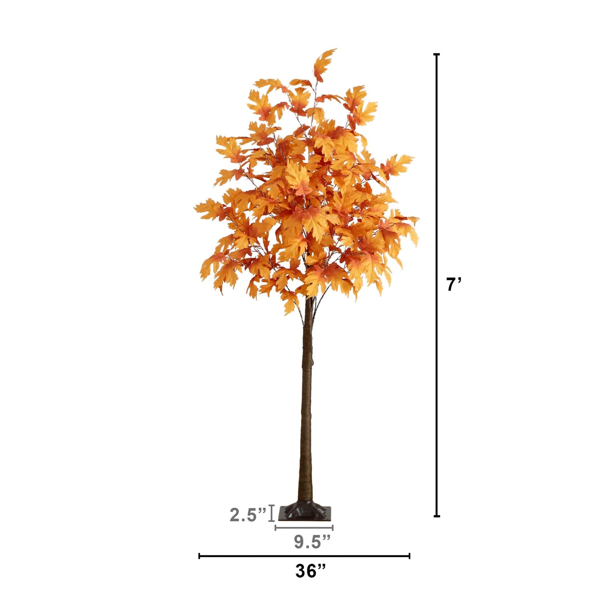 7 ft pre-lit autumn maple artificial tree with 450 warm white LED lights by Nearly Natural on Tampa Home & Garden Store