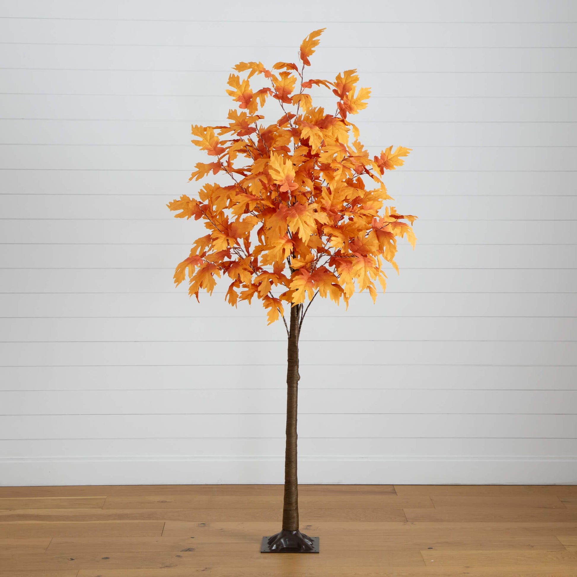 7ft Nearly Natural orange autumn maple artificial tree with 450 warm white LED lights on Tampa Home & Garden Store