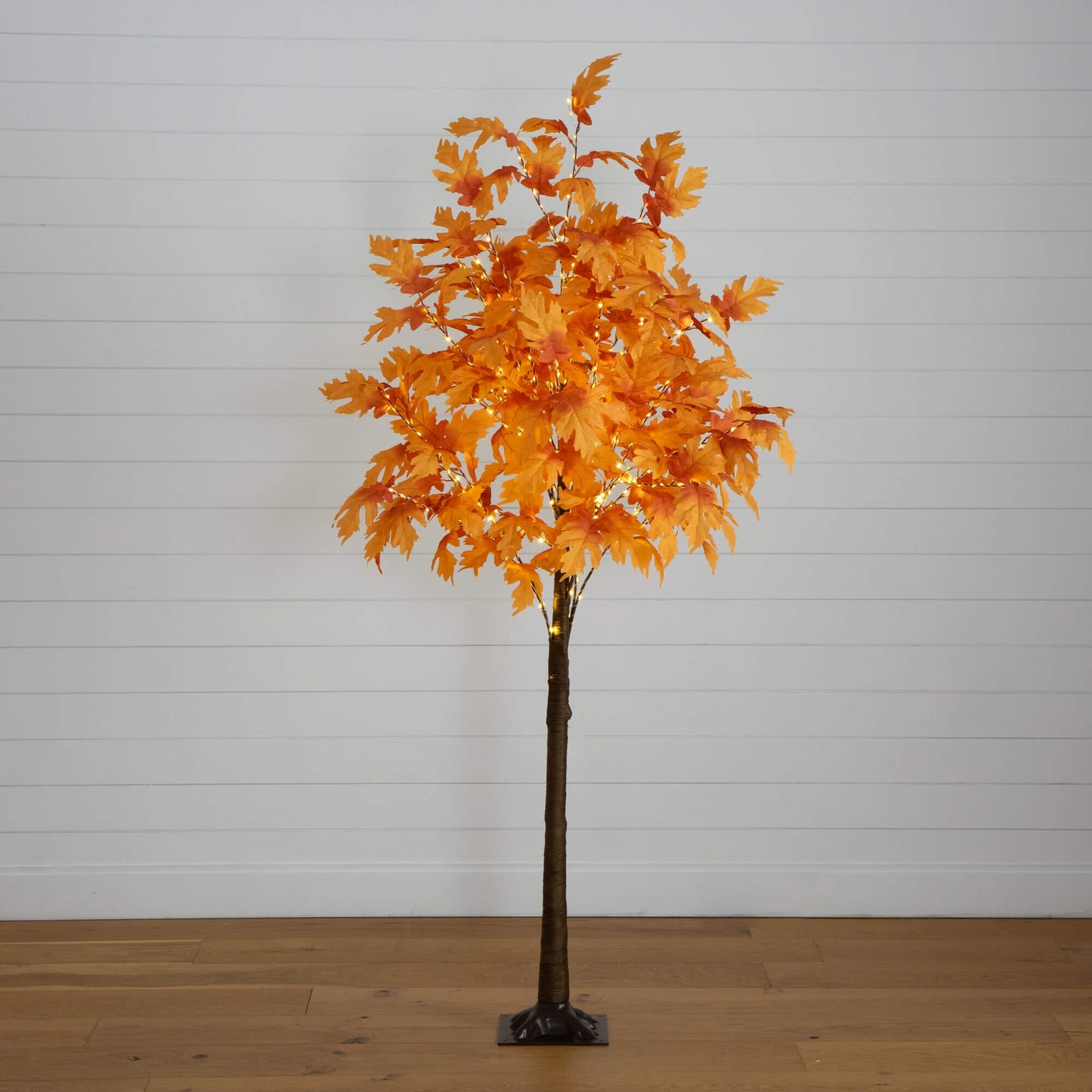 Tree Nearly Natural 7' orange Autumn Maple artificial pre-lit with 450 warm white LEDs on Tampa Home & Garden Store
