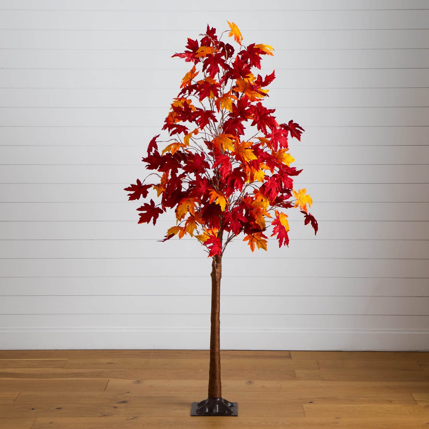 7' Pre-Lit Autumn Maple Artificial Tree, 450 Warm White LEDs, redorange leaves Nearly Natural on Tampa Home & Garden Store