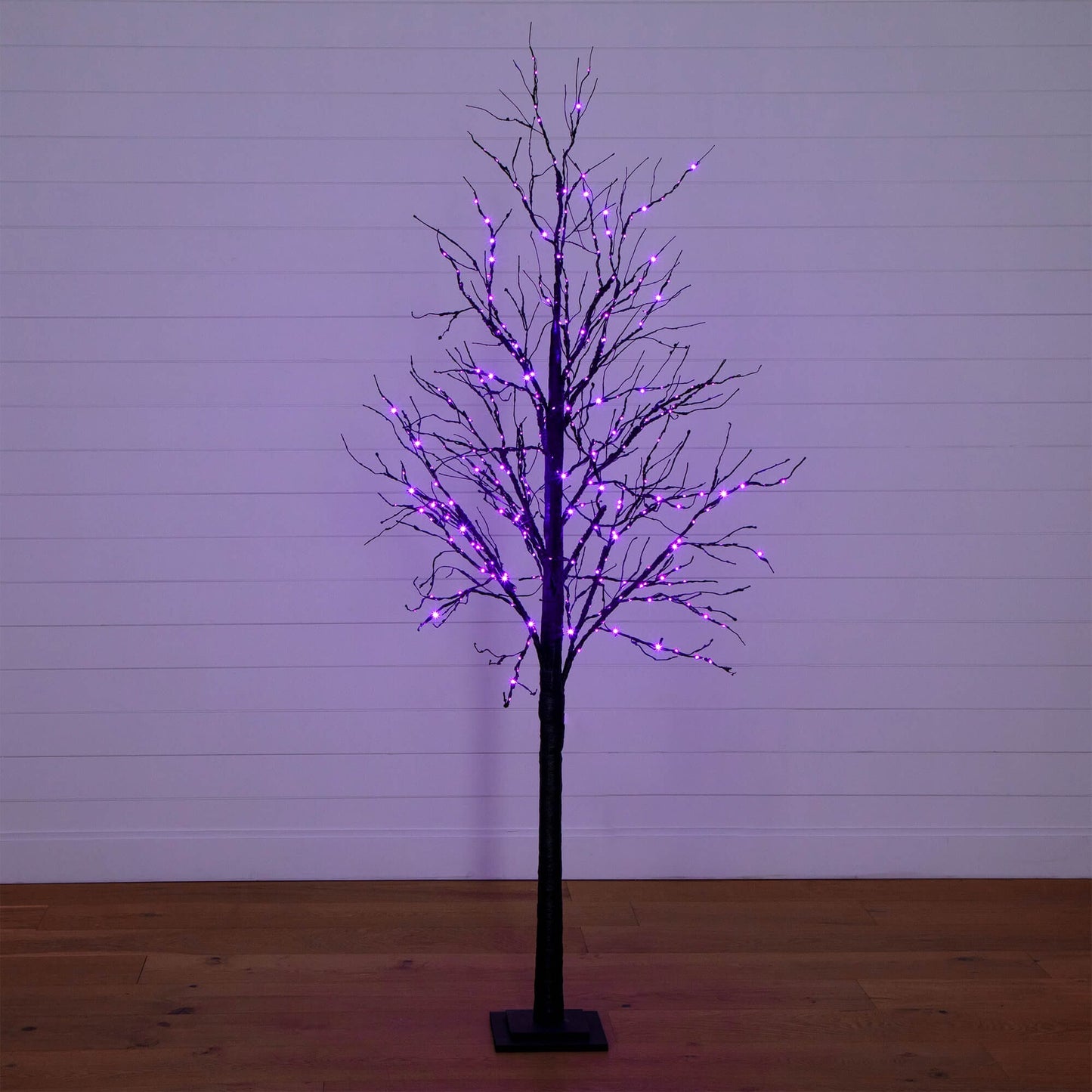 7 ft Nearly Natural Halloween black twig artificial tree with orange and purple LEDs on Tampa Home & Garden Store