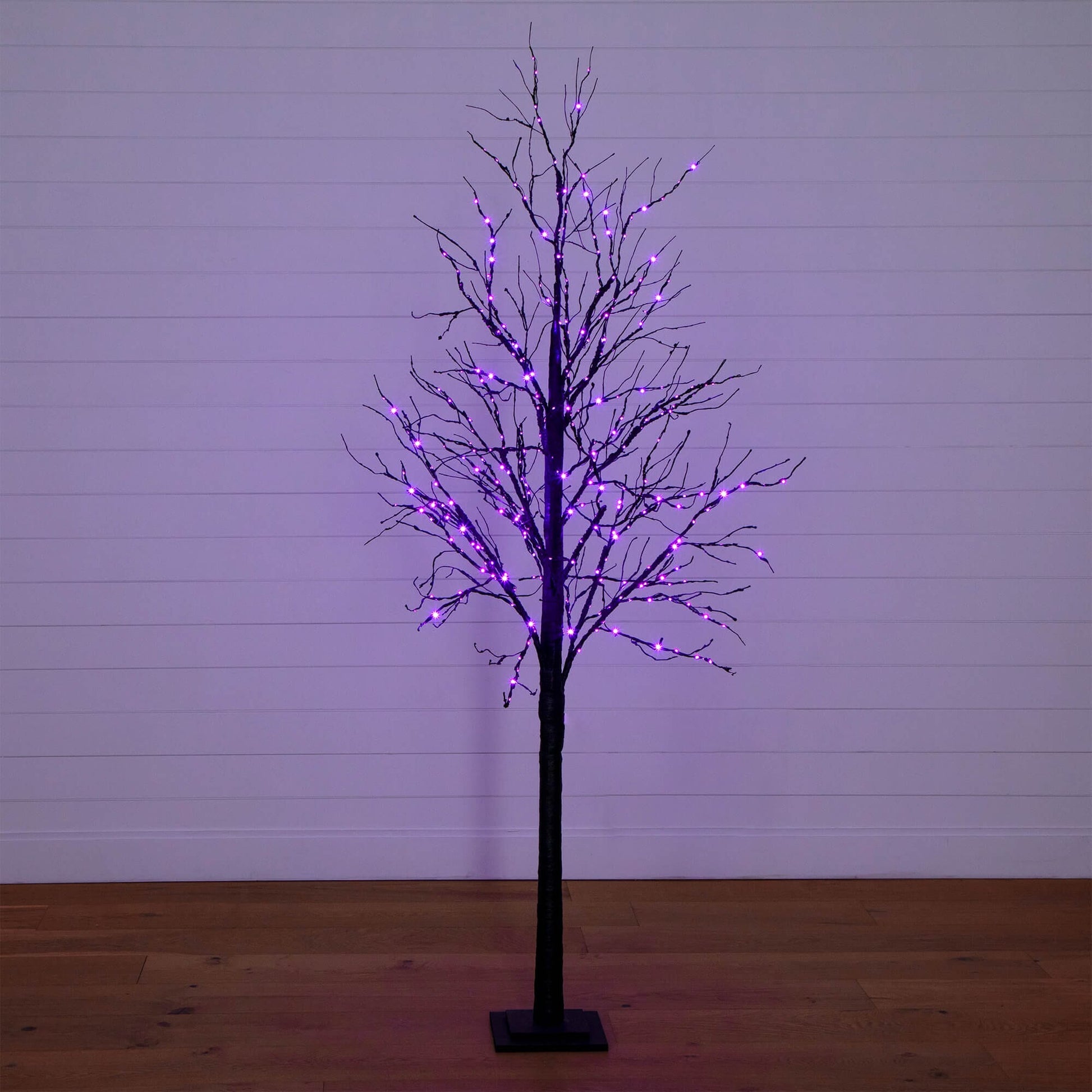7 ft Nearly Natural Halloween black twig artificial tree with orange and purple LEDs on Tampa Home & Garden Store