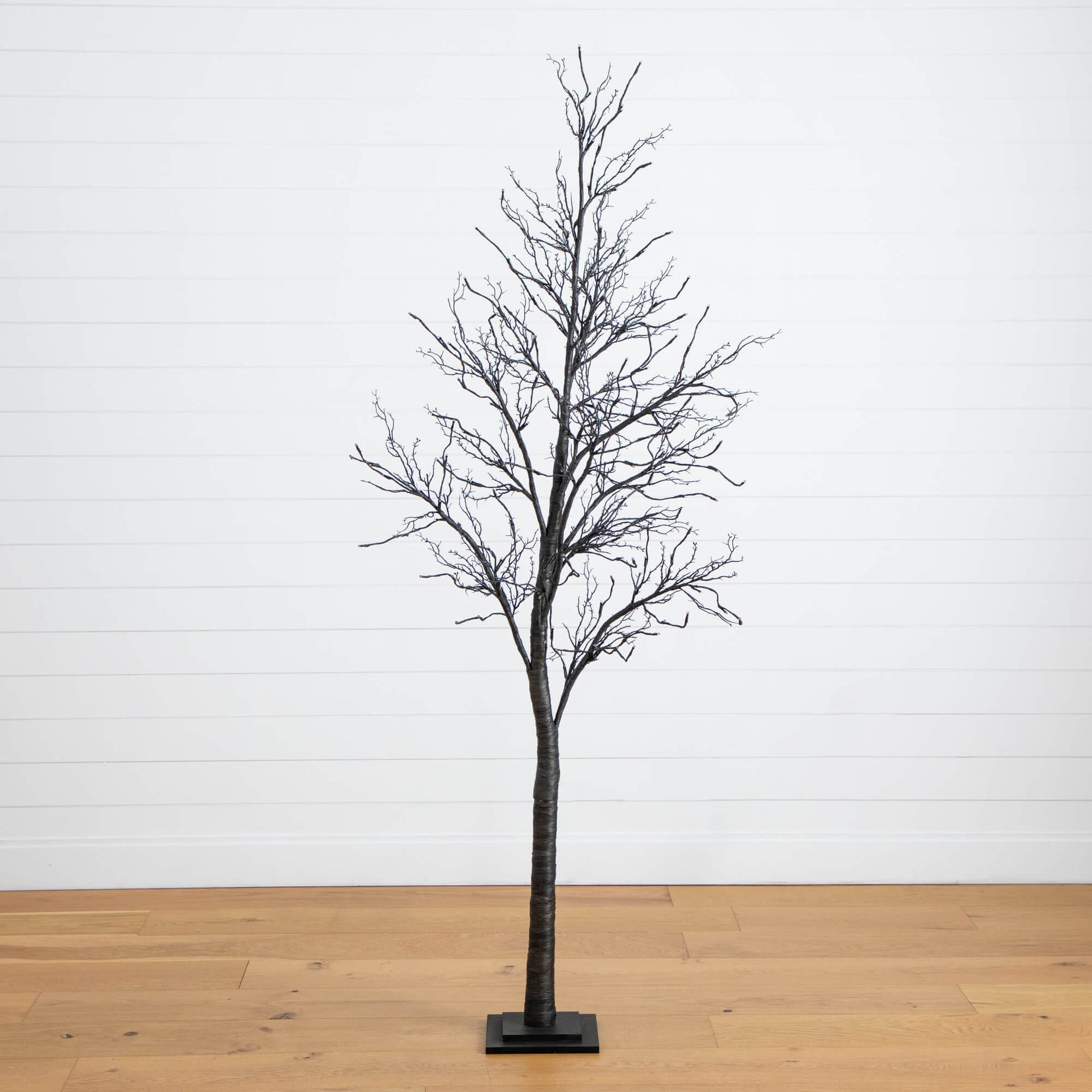 7' Nearly Natural black twig pre-lit artificial tree with orange & purple LEDs on Tampa Home & Garden Store