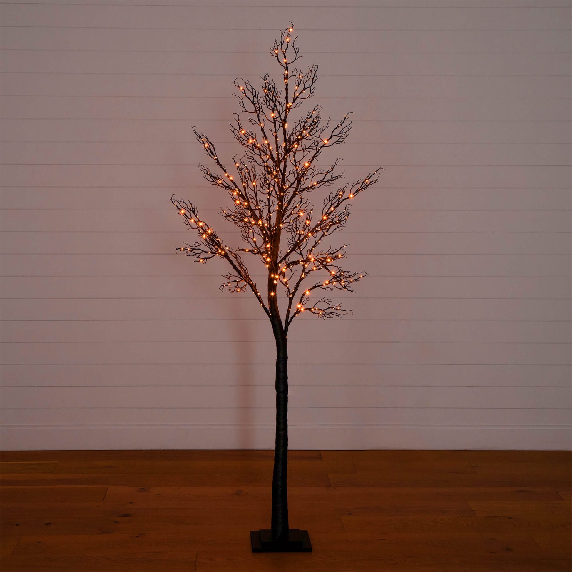 Tree Nearly Natural 7ft pre-lit Halloween twig tree with 400 orange & purple LEDs on Tampa Home & Garden Store