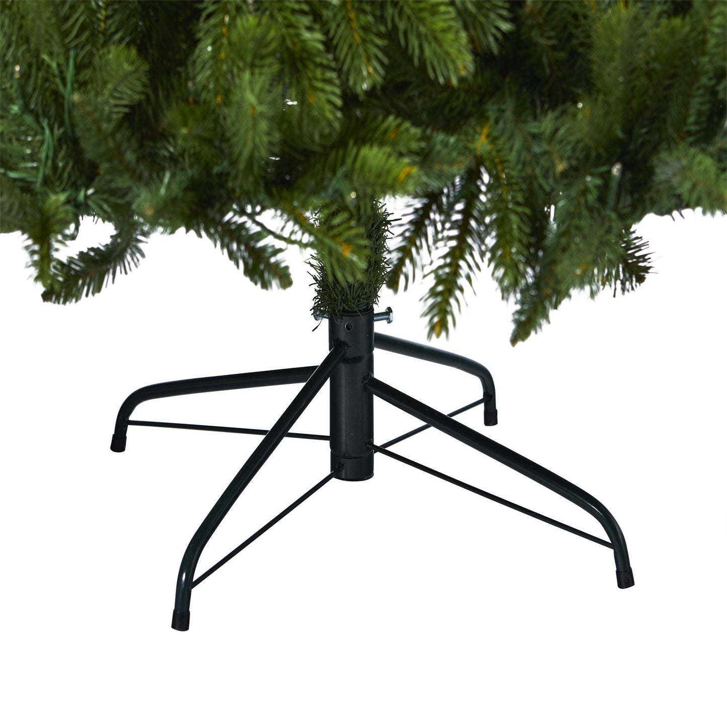7ft Sierra Spruce Christmas tree from Nearly Natural with green branches on black stand on Tampa Home & Garden Store