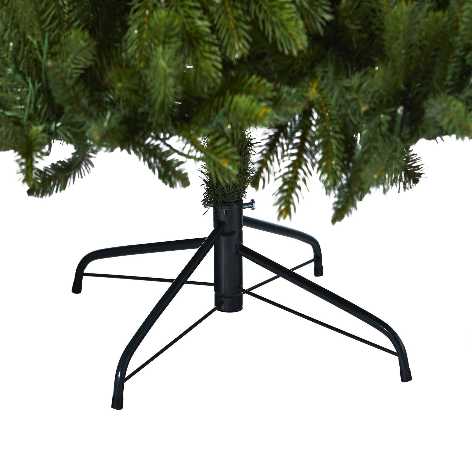 7ft Sierra Spruce Christmas tree from Nearly Natural with green branches on black stand on Tampa Home & Garden Store