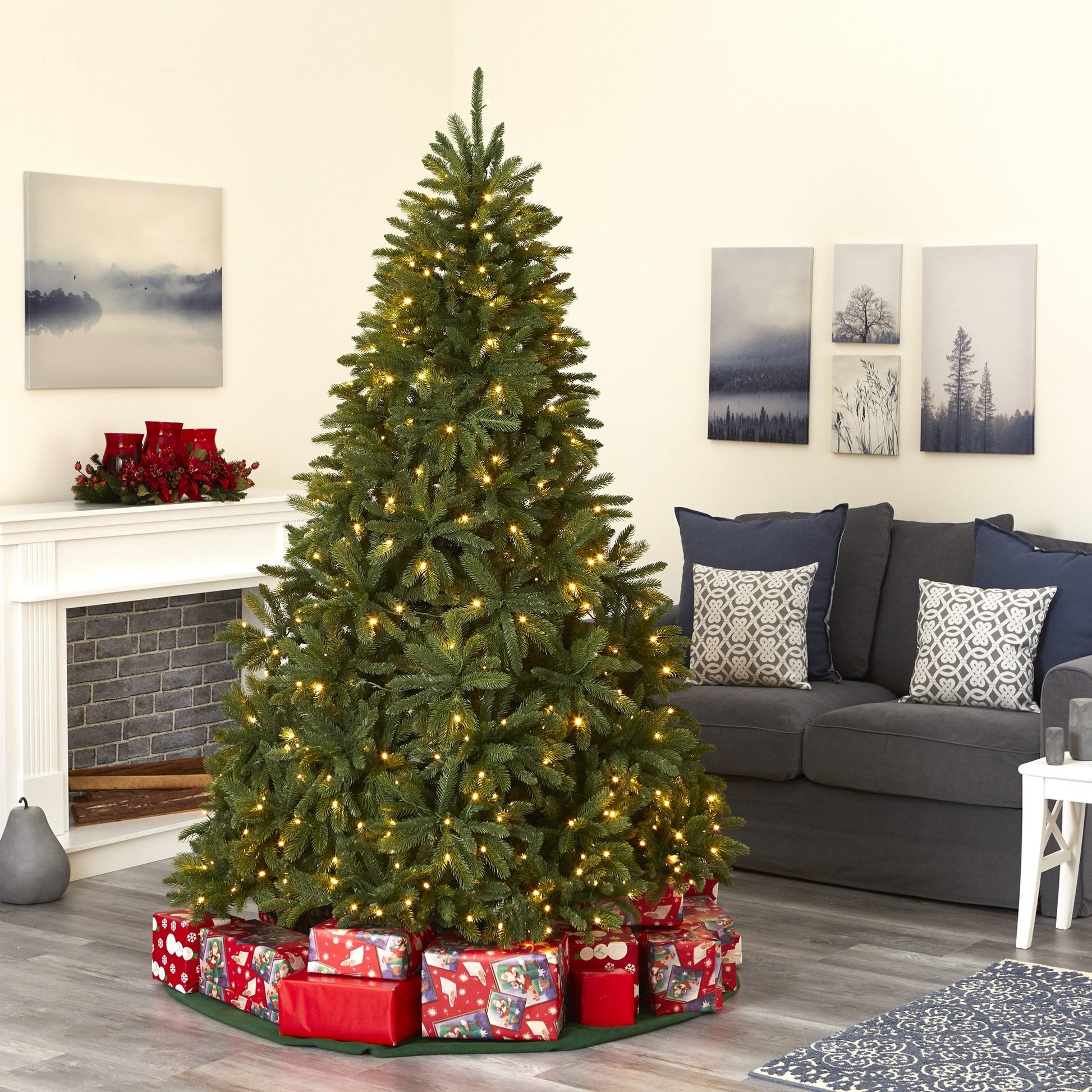 7’ Sierra Spruce artificial Christmas tree by Nearly Natural with 500 LED lights 2213 tips on Tampa Home & Garden Store