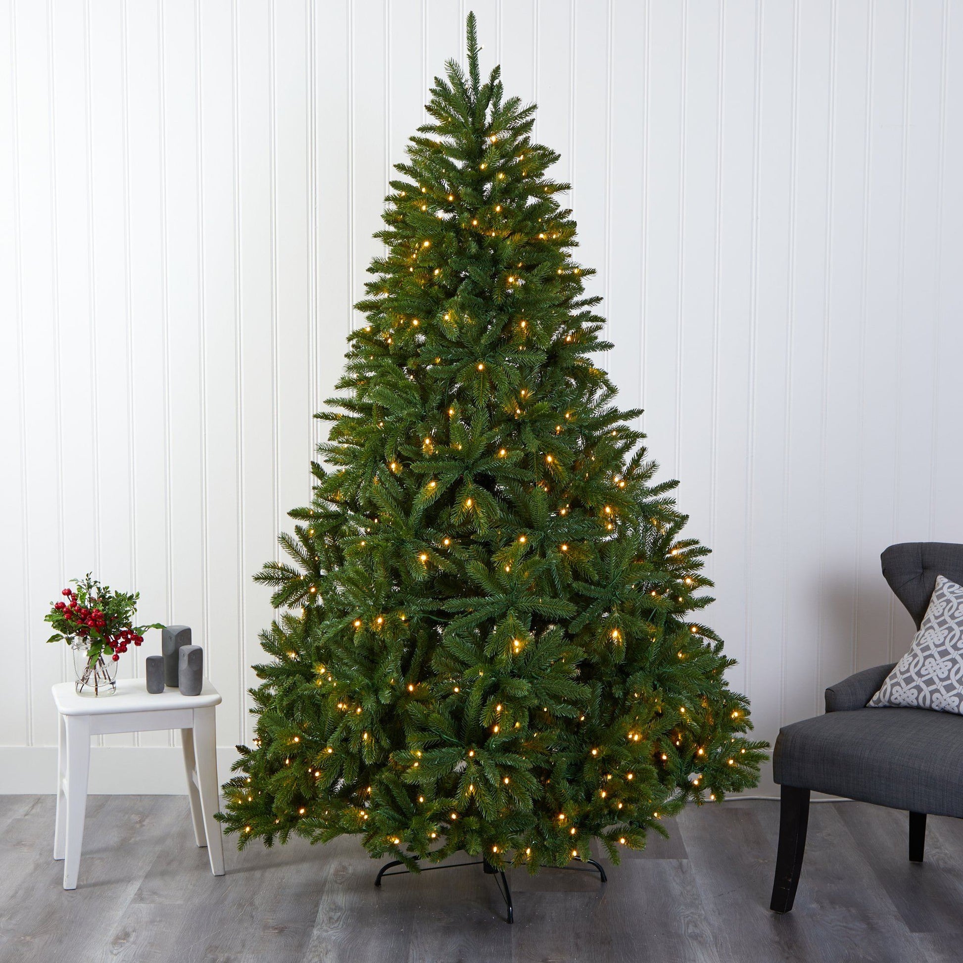 7' Sierra Spruce artificial Christmas tree by Nearly Natural with 500 clear LED lights on Tampa Home & Garden Store
