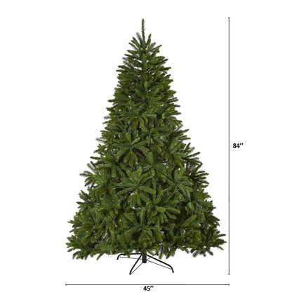 7' Sierra Spruce Christmas tree by Nearly Natural with 500 clear LED lights on metal stand on Tampa Home & Garden Store