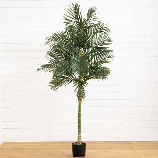 7’ Single Stalk Golden Cane Artificial Palm Tree - Tampa Home & Garden Store