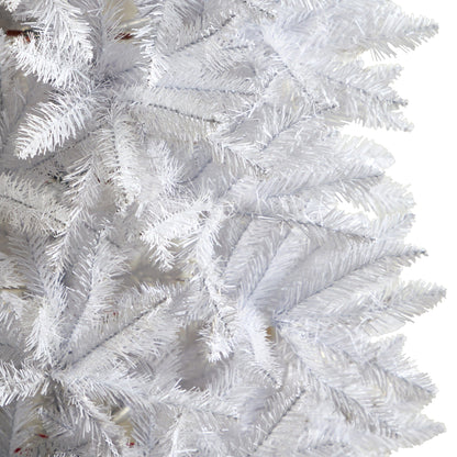 Árbol de Navidad artificial blanco de 2.13 m, delgado, con 995 ramas flexibles