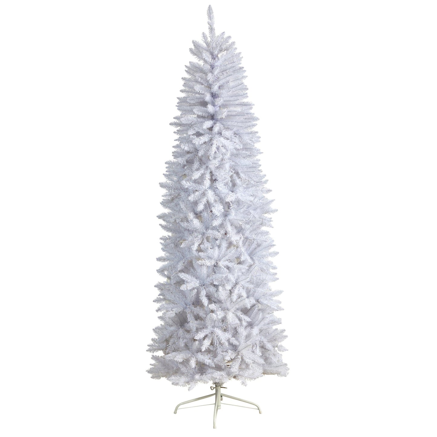 Árbol de Navidad artificial blanco de 2.13 m, delgado, con 995 ramas flexibles