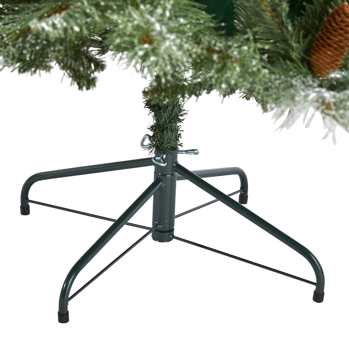 Artificial Christmas Tree 7’ Snow Alps Pine with 833 bendable branches and pine cones on Tampa Home & Garden Store
