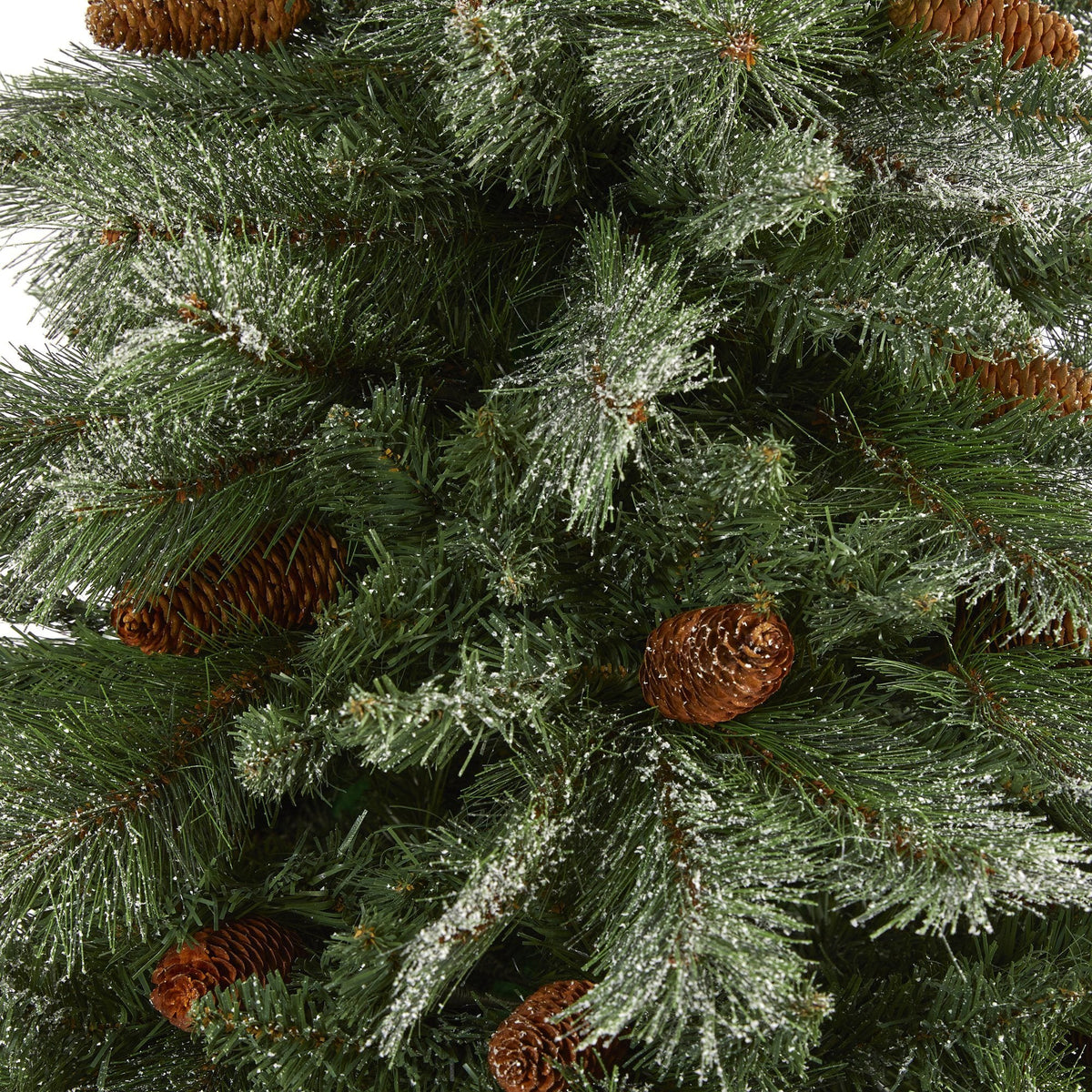 7’ Snowed Alps Mountain Pine artificial Christmas tree Nearly Natural with pine cones on Tampa Home & Garden Store