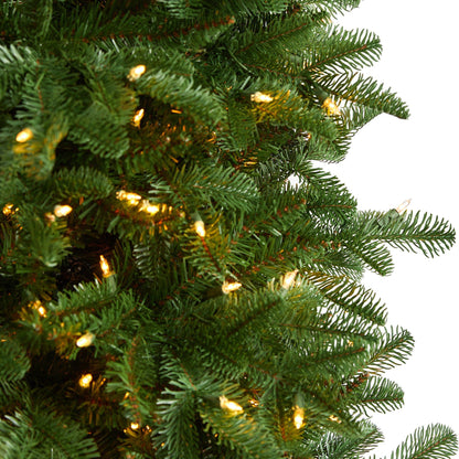 Árbol de Navidad artificial Abeto de Carolina del Sur de 2,13 m con 550 luces LED claras y 2078 ramas flexibles