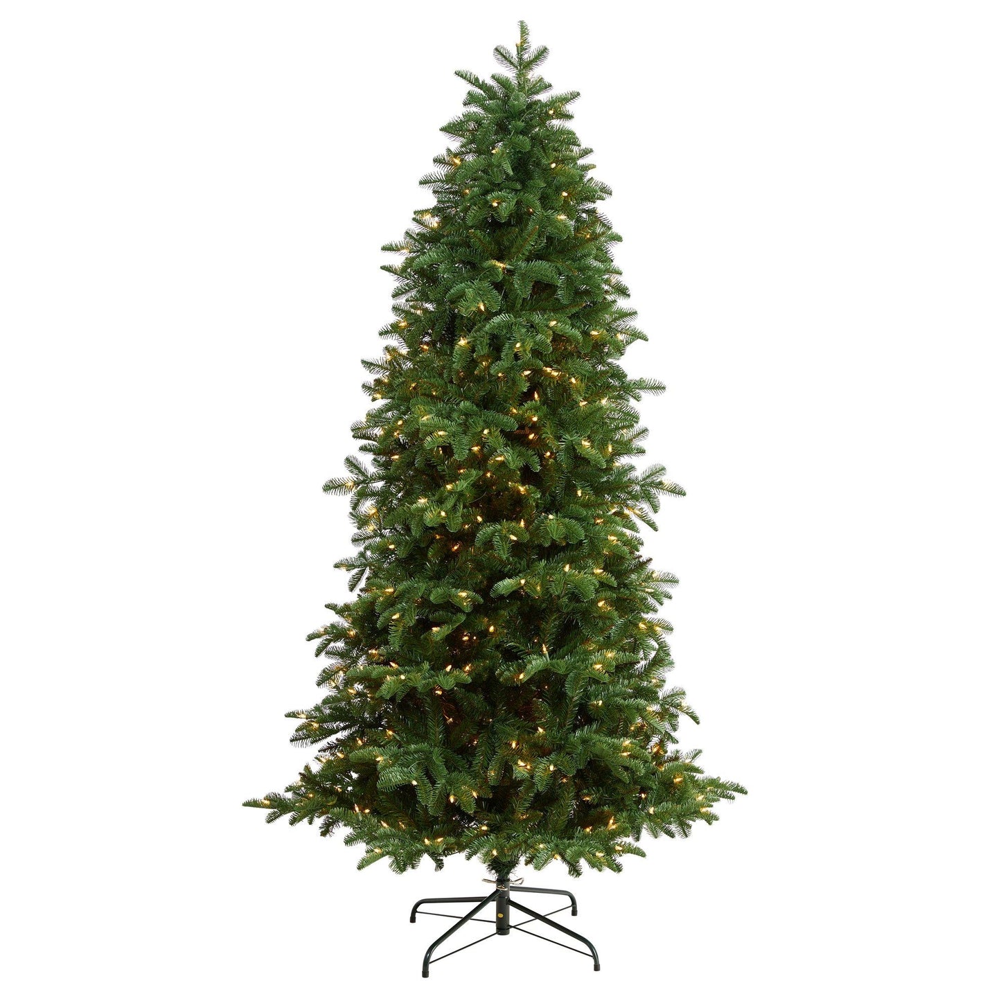 Árbol de Navidad artificial Abeto de Carolina del Sur de 2,13 m con 550 luces LED claras y 2078 ramas flexibles
