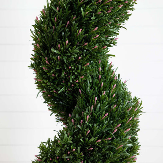 7' UV Resistant Artificial Rosemary Spiral Topiary Tree (Indoor/Outdoor) - Tampa Home & Garden Store