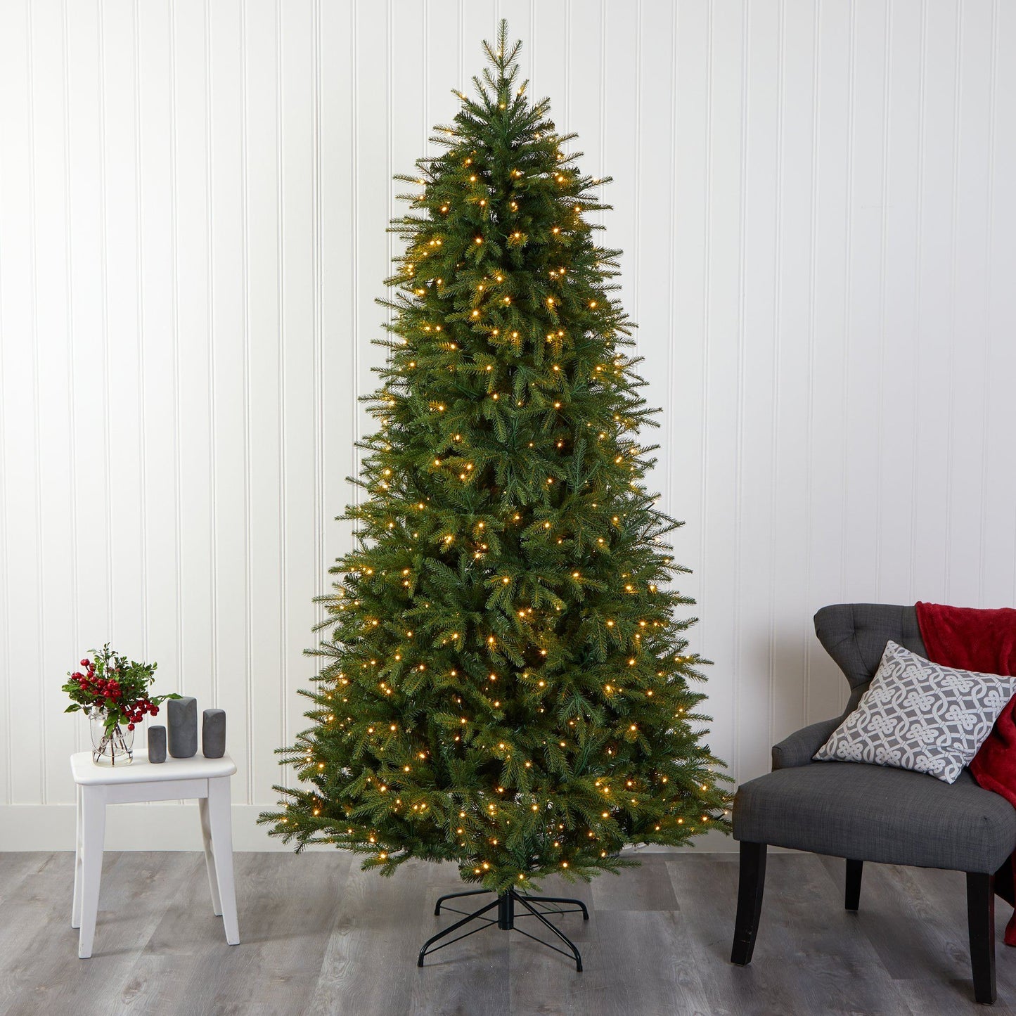 7’ Vancouver Fir Artificial Christmas Tree with 500 clear LED lights Nearly Natural on Tampa Home & Garden Store