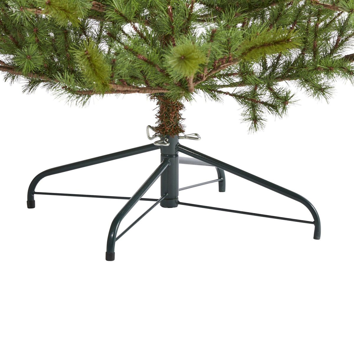 7’ Vancouver Mountain Pine artificial Christmas tree with 374 bendable branches on metal stand on Tampa Home & Garden Store
