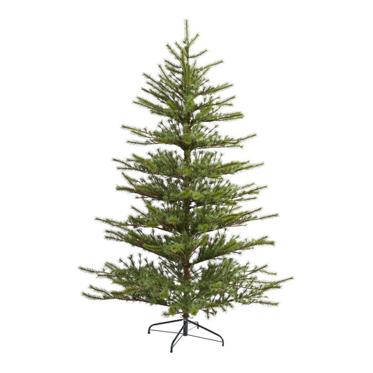 Nearly Natural 7ft Vancouver Pine artificial Christmas tree with 374 bendable branches on stand on Tampa Home & Garden Store