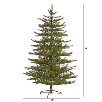 7’ Vancouver Mountain Pine artificial Christmas tree by Nearly Natural with 450 clear lights on Tampa Home & Garden Store