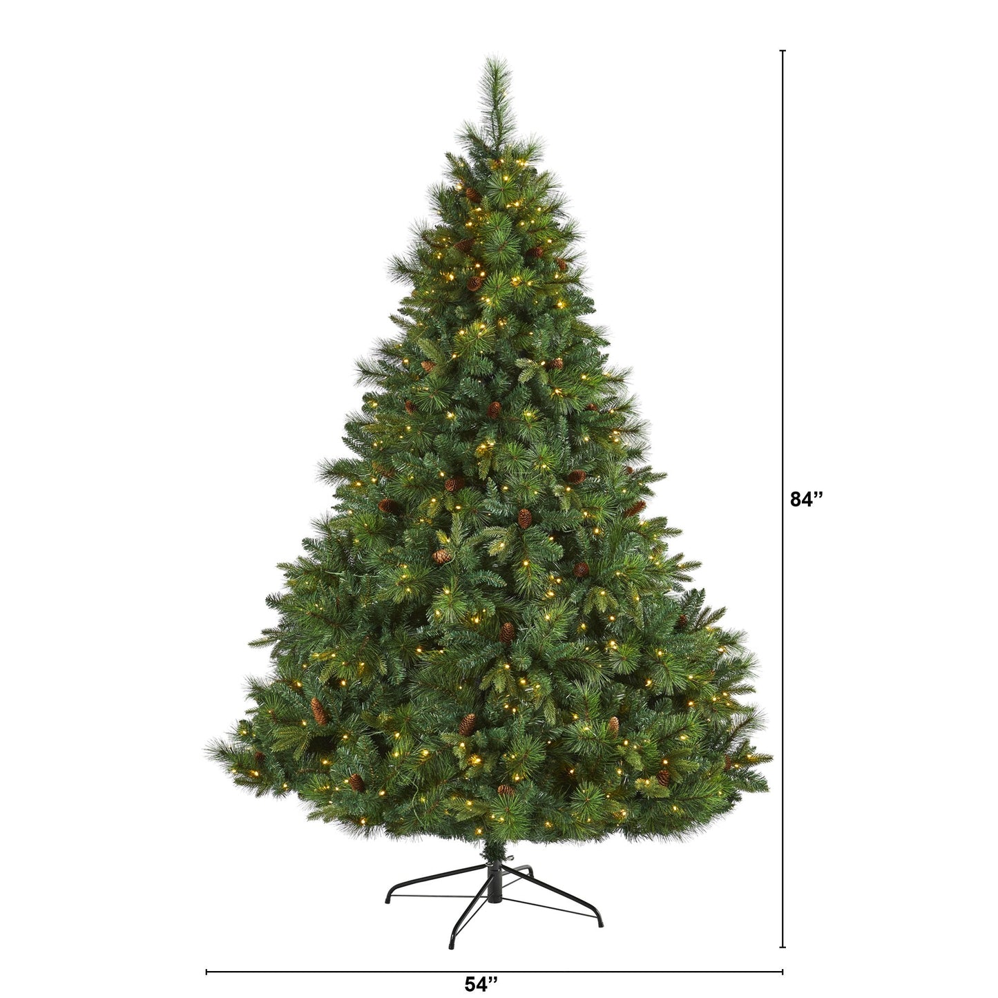 7 ft West Virginia mixed pine artificial Christmas tree by Nearly Natural with 450 LED lights on Tampa Home & Garden Store